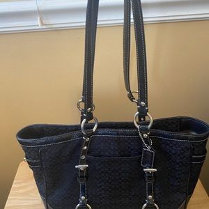 Coach Black Signature Tote EUC